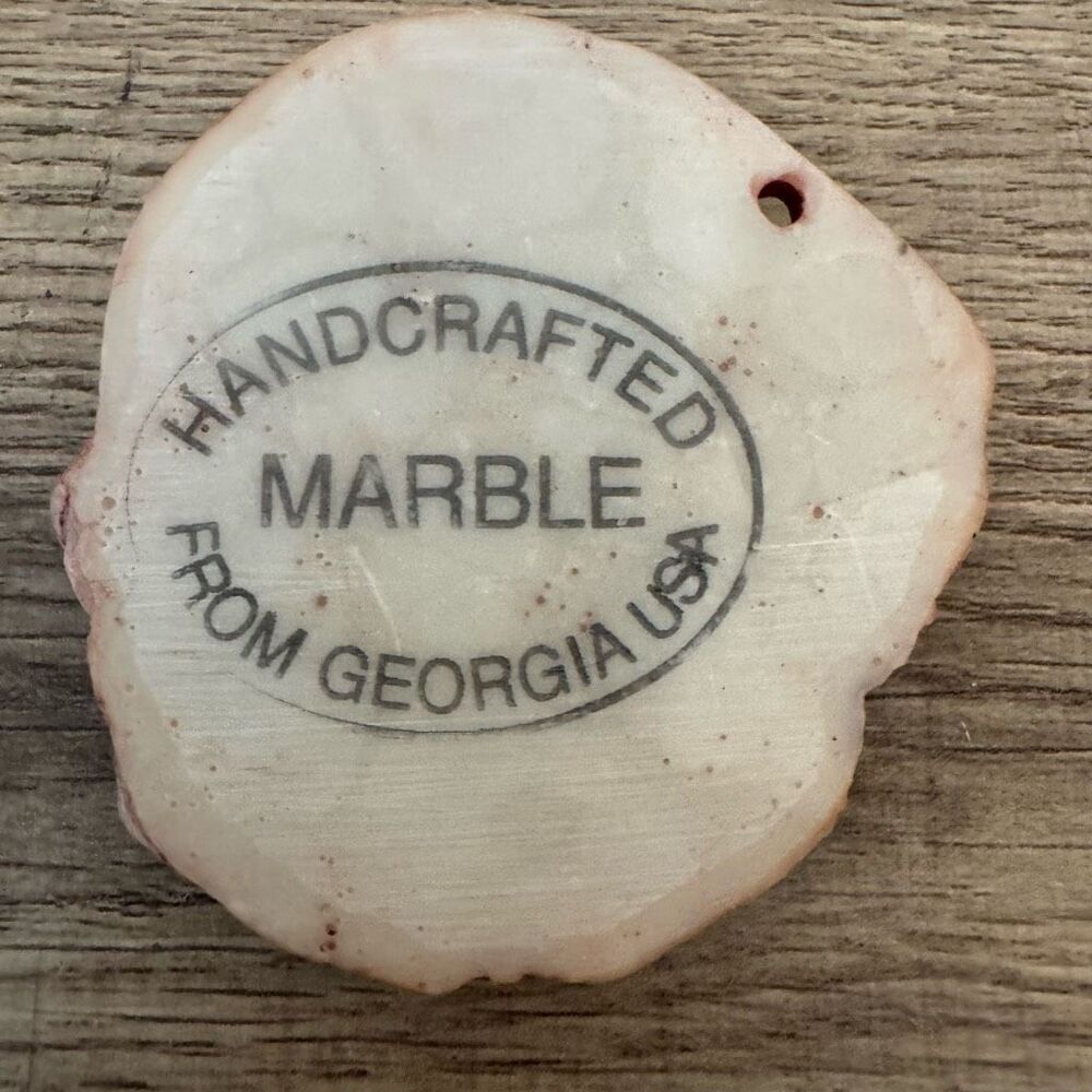 Vintage 1991 Santa Claus Handcrafted Georgia Marble Ornament - Picture 2 of 3